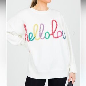 NWT Hellolove ivory oversized sweater by Wanna B Me